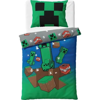 Povlečení Carbotex Dětské povlečení Minecraft Creeper Explode 140 x 200, 70 x 90 cm zipový uzávěr