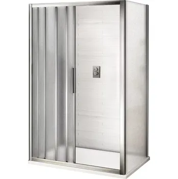 AFTER COMBI 110x90 Grape Sprchový kout s třídílnými posuvnými dveřmi a pevnou bočnicí