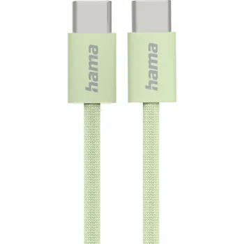 Datový kabel Hama USB-C 2.0 kabel Fabric, 1m, opletený, zelený