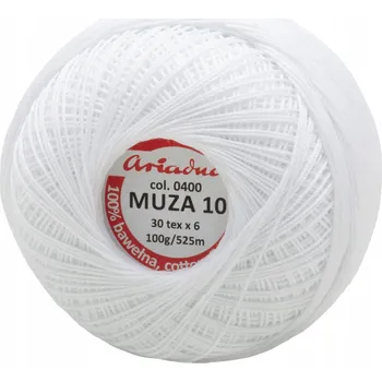Příze Ariadna Muza Háčkovací Příze 10 col. 400 bílá