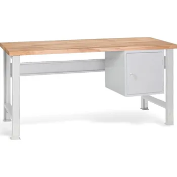 Dílenský stůl Pracovní stůl se závěsnou skříňkou a nastavitelnými nohami, 1500 mm #08 UNIBENCH S C1 AL