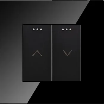 vypínač Dotykový spínač žaluzií MIUUN, dvojitý, černý, skleněný