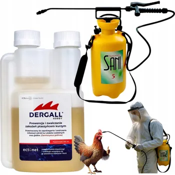 SADA PROTI ČMELÍKŮM, ROZTOČŮM A PARAZITŮM PRO SLEPICE DERGALL + ROZPRAŠOVAČ 5L