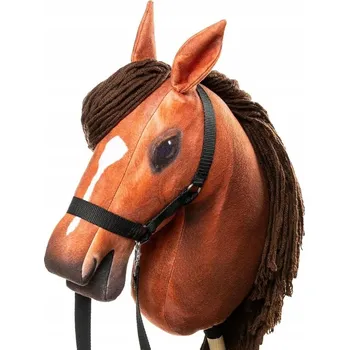 Hobby horsing Velký Hobby Horse A3 s ohlávkou - IDEÁLNÍ DÁREK Bursztyn Skippi Kůň na tyči