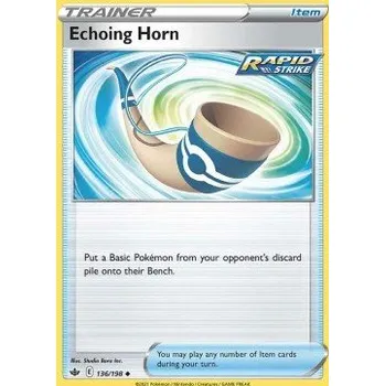 Sběratelská karetní hra Pokémon CRE 136/198 Echoing Horn - Chilling Reign Stav: Near Mint, Verze: REVERSE HOLO