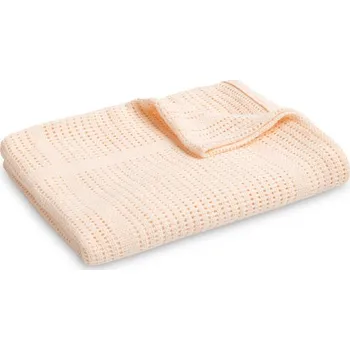 Dětská deka Jemná ažurková bavlněná dečka 110x70 - sv. růžová