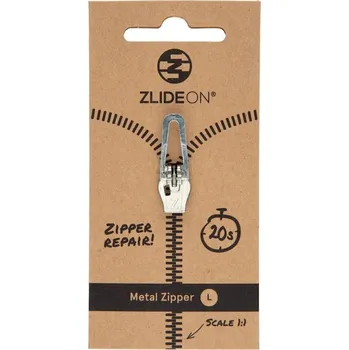 Náhradní zip ZlideOn Opravný jezdec pro kovové zipy - L Barva: stříbrná