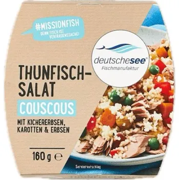 Deutsche See Tuňákový salát s kuskusem, cizrnou, mrkví a hráškem 160g 160g