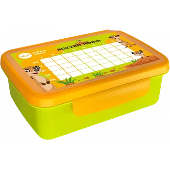 Svačinový box Zdravá sváča box Rozvrh hodin zelená/žlutá