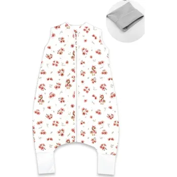 Spací pytel pro miminko Letní spací vak se zahrnovacími nohavičkami, bavlna, Kačenky - bílá, pudrově růžová, S