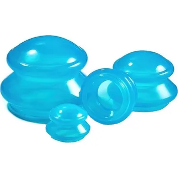 Baňkování 4FIZJO Sada silikonových čínských masážních baněk MED+, modrá