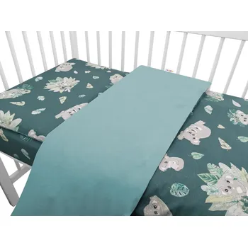 2-dílné bavlněné povlečení, Tropical Koala - zelená, Baby Nellys