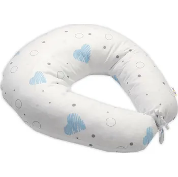 Kojící polštář/podkova, bavlna, I love Boy Baby Nellys, modrý/bílý