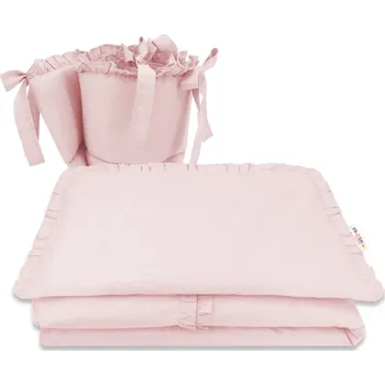 mantinel do postýlky 3-dílná sada Mantinel s povlečením, Royal - růžová, 135 x 100 cm