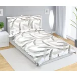 Povlečení flanelové Pírko 140x200, 70x90 cm Šedá, Bílá