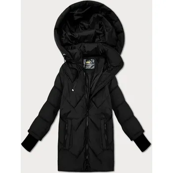 Černá prošívaná bunda pro přechodné období s odepínací kapucí Libland (LD-7749) odstíny černé XXL (44)