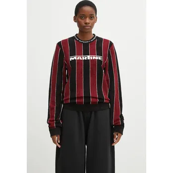 Dámské tričko Tričko s dlouhým rukávem Martine Rose Sporty Logo Crew vínová barva, 982YA20027, XS, 83X