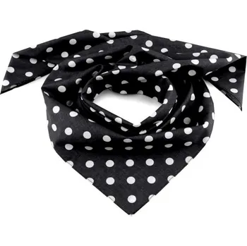 Kalhotky Bavlněný šátek černý s bílými puntíky
