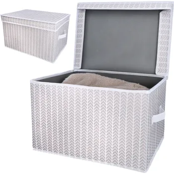 Úložný box TEXTILNÍ ÚLOŽNÝ BOX do skříně na oblečení s víkem, organizér