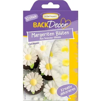 Jedlá dekorace na dort Günthart Kopretiny z jedlého papíru 10 ks Gunthart