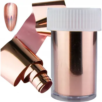 Fólie na zdobení nehtů VZORKY růžové zlato 4 cm x 100 cm