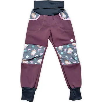 Chlapecké kalhoty Vyrobeniny Dětské softshellové kalhoty s fleecem Víly 74 - 80