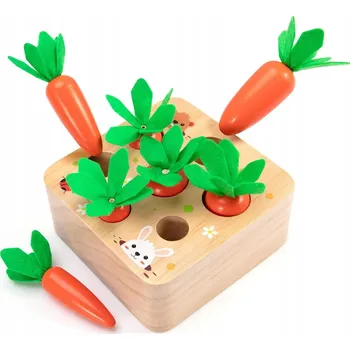 Dřevěná hračka Hra na třídění tvarů Mrkev MONTESSORI Dřevěná Vzdělávací