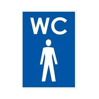 WC MUŽI, modrá, plast 2 mm 105x148 mm