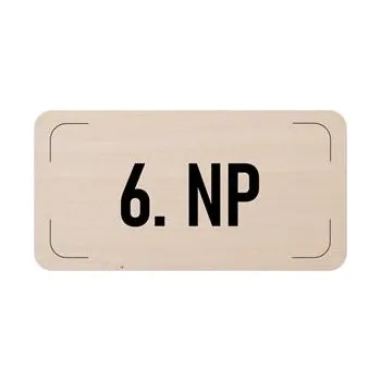 Označení podlaží - 6. NP, dřevěná tabulka, 300 x 150 mm