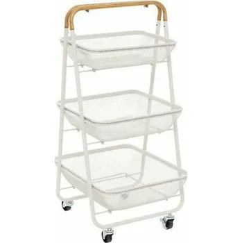 Konferenční stolek 5five simply smart Mayaj 3-patrový kovový vozík bílý se dřevem