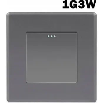 vypínač SPÍNAČ SVĚTLA 1G3W JEDNOPÓLOVÝ KŘÍŽOVÝ PLASTOVÝ RÁMEČEK STŘÍBRNÝ ŠEDÝ