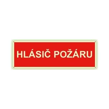 Hlásič požáru text - fotoluminiscenční tabulka s dírkami, plast 2 mm 150x50 mm