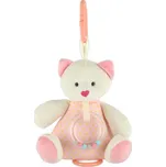 Teddies Medvěd plyš 18 cm závěs na postýlku/kočárek nat. hrací strojek růžový