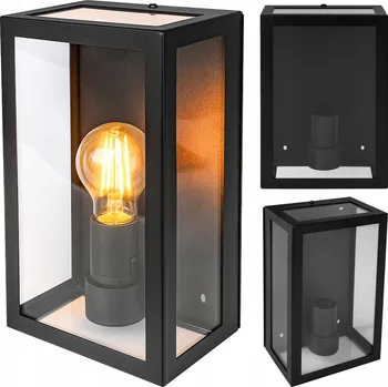 Venkovní osvětlení XD-QA100B Zahradní nástěnné svítidlo E27 LED IP44 Sklo černé VIP