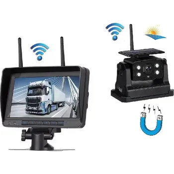 Couvací kamera Wifi parkovací set TRUCK A3485 IPS monitor 7" se solární bezdrátovou kamerou s magnetem