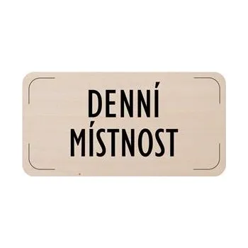 Cedulka na dveře - Denní místnost, dřevěná tabulka, 160 x 80 mm
