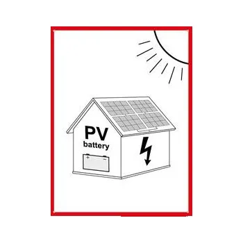 Označení FVE na budově s baterií - PV symbol - bezpečnostní tabulka, plast 2 mm s dírkami 74 x 105 mm