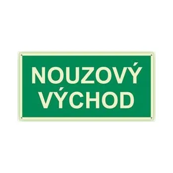 Nouzový východ - fotoluminiscenční tabulka s dírkami, plast 2 mm 400x200 mm