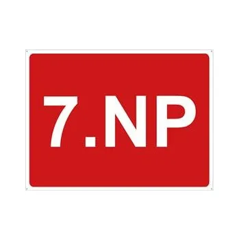 Označení podlaží - 7.NP, plast 2 mm, s dírkami 200x150mm