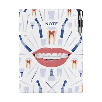 Zápisník Notes - zápisník DESIGN A4 tečkovaný - bílá - Zubař