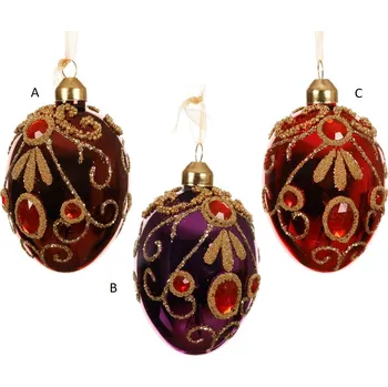 Vánoční ozdoba Kaeming Vánoční ozdoba EGG SHINY, 8 cm, 3 druhy, KSD