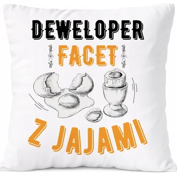 Polštář Polštář pro developera jako Dárek s s potiskem a fotografií Bílá PoliDraw