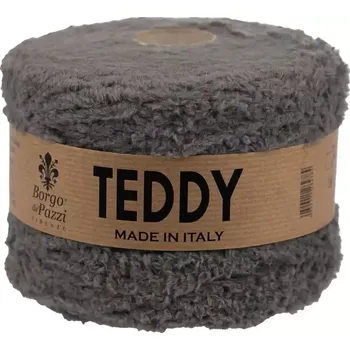Příze Borgo de Pazzi Teddy 17 Ocelová (Špagátová žinylková příze Teddy ocelově šedá)