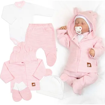 Pletená sada oblečení pro miminko, Star 5D - růžová, vel. 74