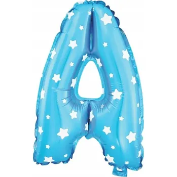 Balónek Fóliový balónek písmeno "A" modrý s hvězdičkami 40 cm