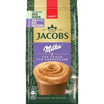 Káva rozpustná Cappuccino Schoko Milka 400 g Jacobs čokoláda