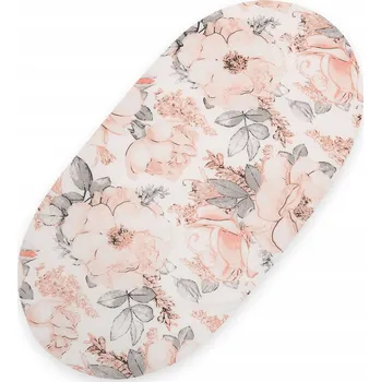 Prostěradlo Prostěradlo do košíku Mojžíše, korbičky kočárku 75x35 růžové květy Růže sépie