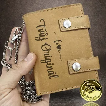 Peněženka Tvujoriginal Pánská světle hnědá kožená peněženka Tillberg na výšku – s textem, monogramem nebo fotkou Světle hnědá