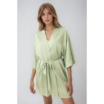 Dámský župan Dámský saténový župan Renne světle zelená S