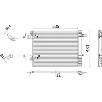 Výparník klimatizace Kondenzátor, klimatizace AGB 57X2K8C1